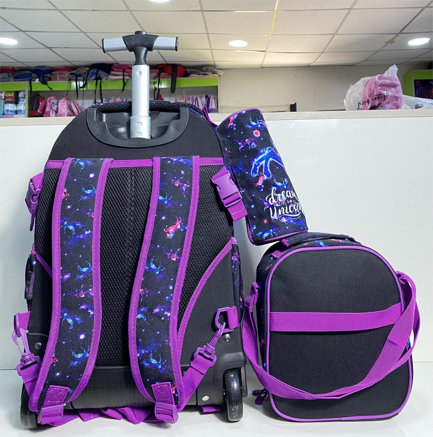 18.5inches 3in1 Jasmine Star Trolley School Bag