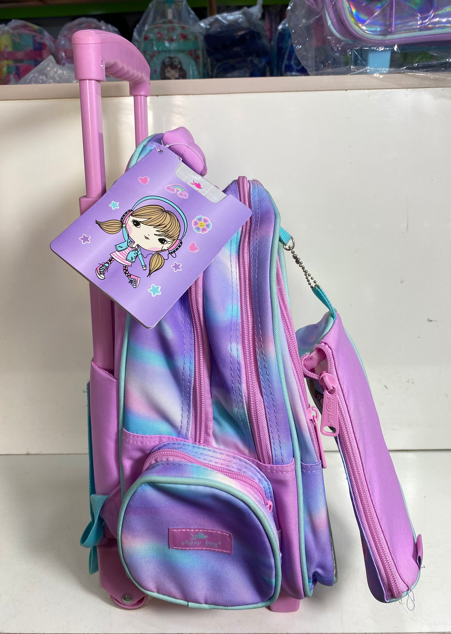 Glossy bird 15 inches 2in1 trolley set