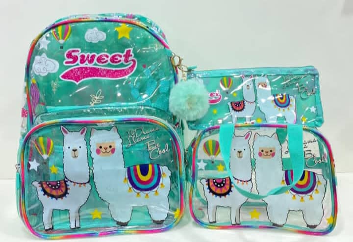 16inches 3in1 Transparent jasmine back bag
