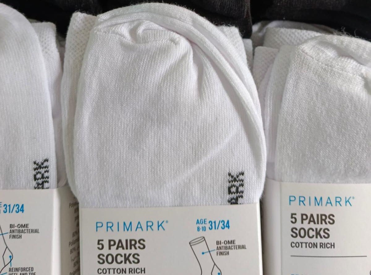 Primark 5in1 White Cotton Socks
