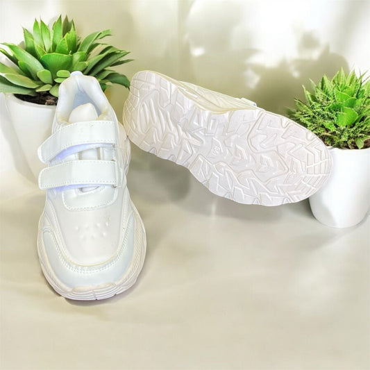 UK-US kiddies White / Black School Sneakers
