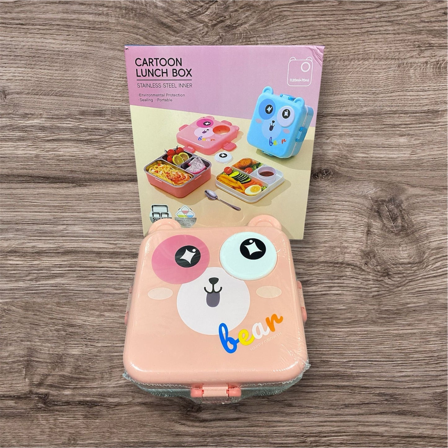 CARTOON Bento Lunch Box [3 Compartment] BPA Free - 304 Stainless Steel
