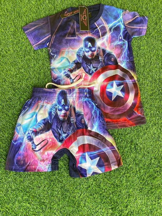 3D Captain America Design Two Piece