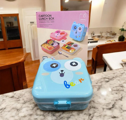 CARTOON Bento Lunch Box [3 Compartment] BPA Free - 304 Stainless Steel