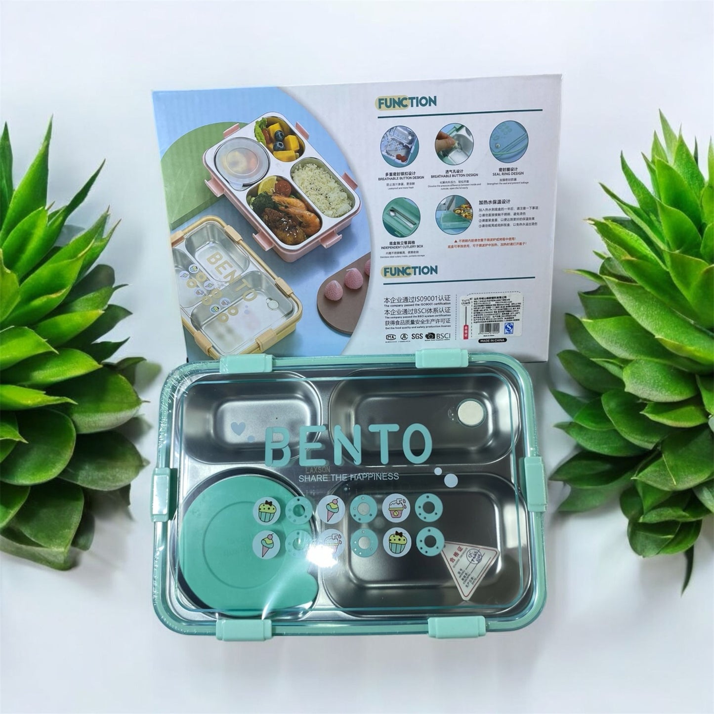 BENTO LUNCH BOX (4 Compartment) BPA Free-304 Stainless Steel