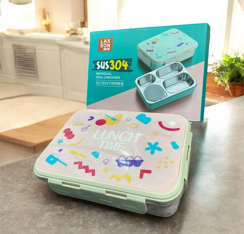 BENTO LUNCH BOX [4 Compartment] BPA Free - 304 Stainless Steel
