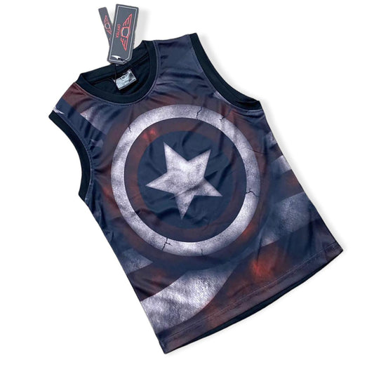 3D Captain America Shield Design Sleeveless