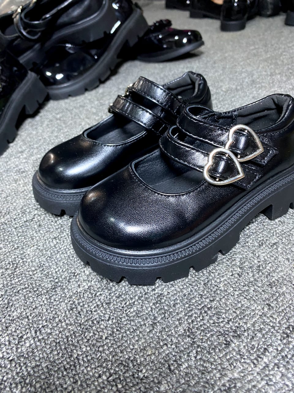 Matte Design UK-US Girls School Shoe with Double Strap