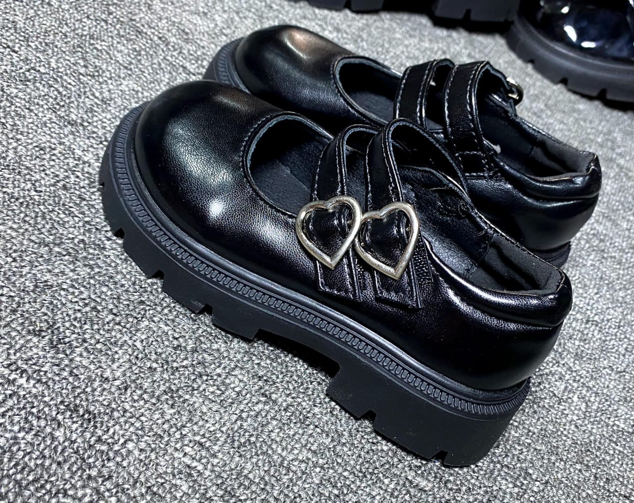 Matte Design UK-US Girls School Shoe with Double Strap