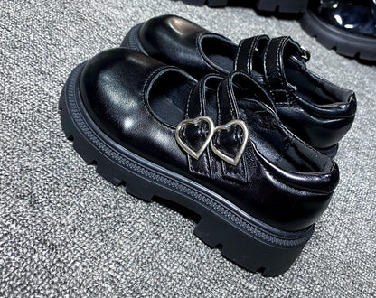 Matte Design UK-US Girls School Shoe with Double Strap