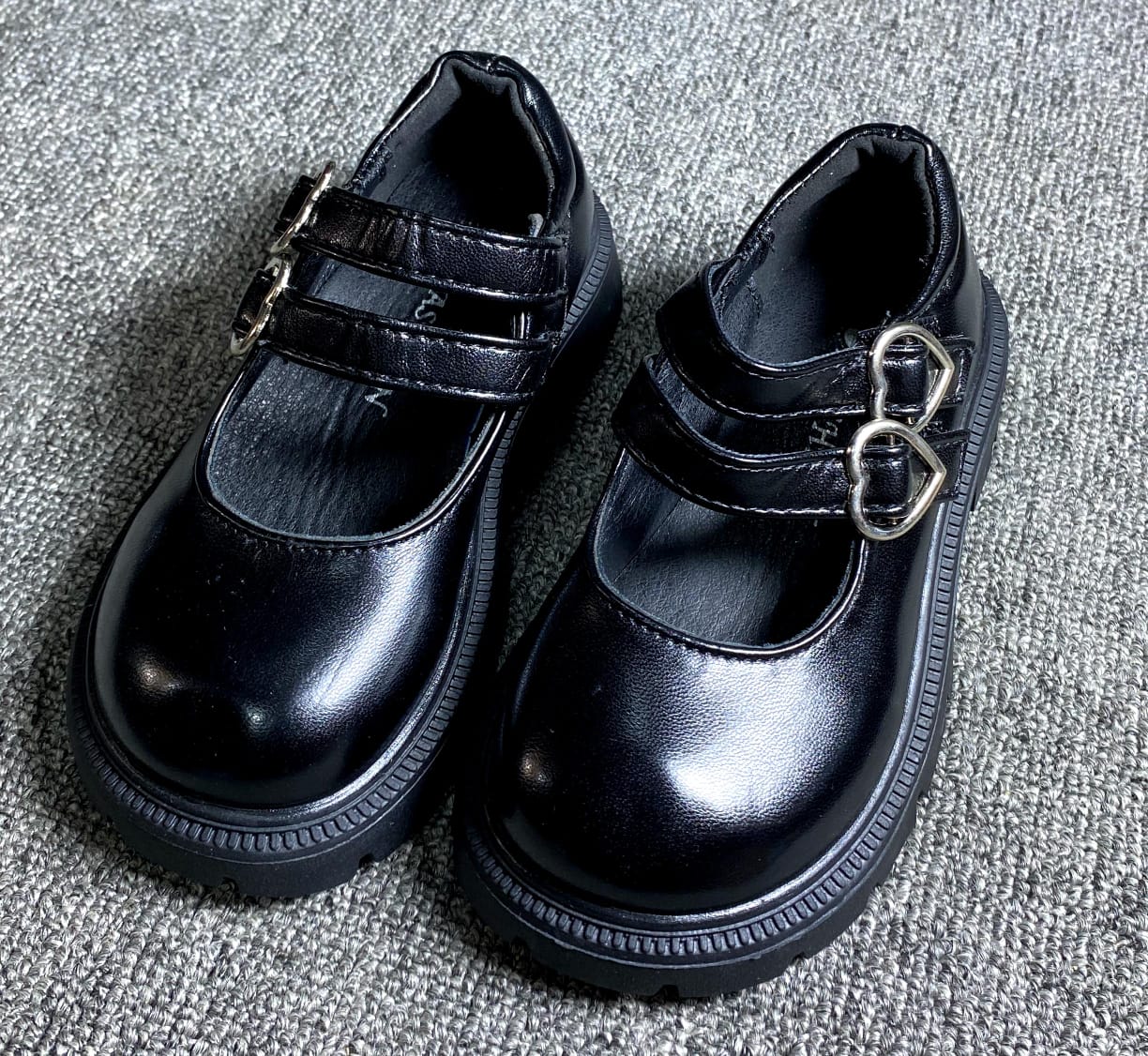 Matte Design UK-US Girls School Shoe with Double Strap