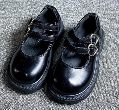 Matte Design UK-US Girls School Shoe with Double Strap