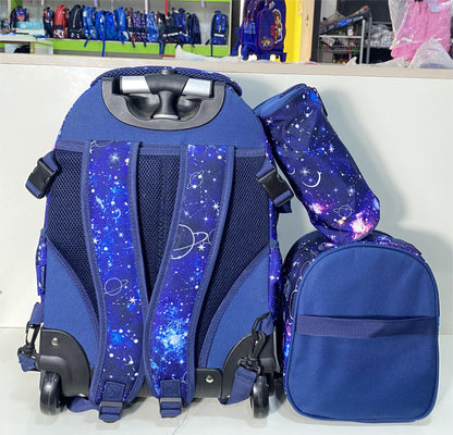 18.5inches 3in1 Jasmine Star Trolley School Bag