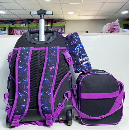 18.5inches 3in1 Jasmine Star Trolley School Bag