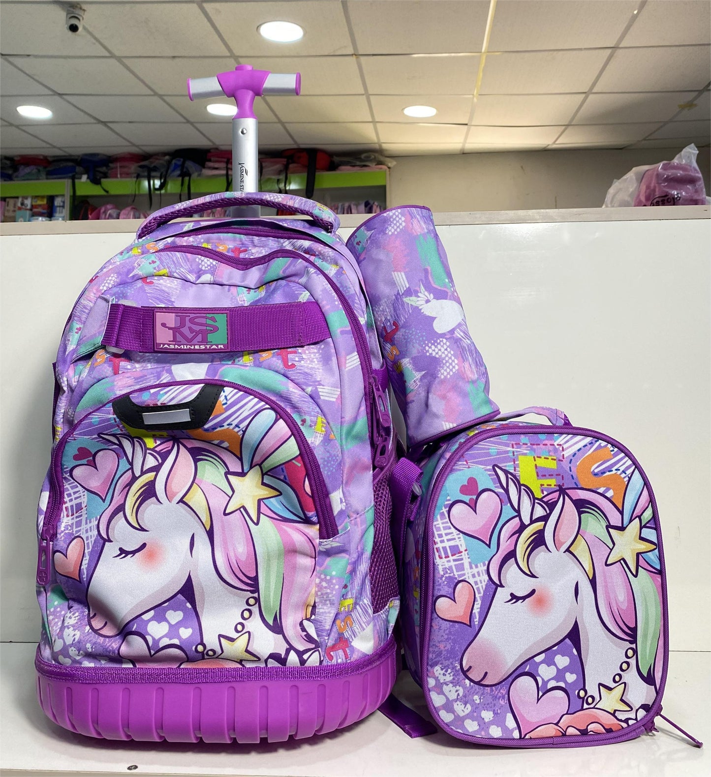 18.5inches 3in1 Jasmine Star Trolley School Bag