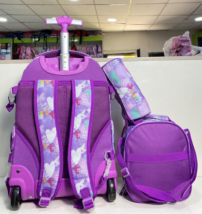 18.5inches 3in1 Jasmine Star Trolley School Bag