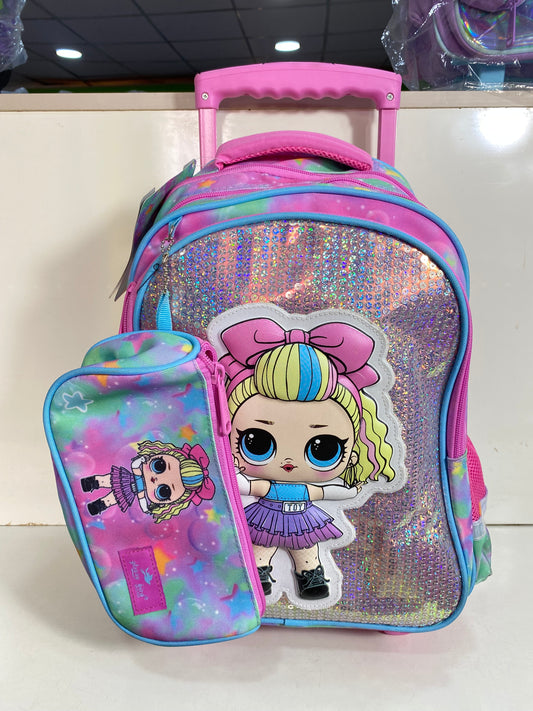 Glossy bird 15 inches 2in1 trolley set