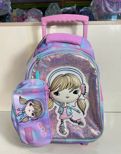 Glossy bird 15 inches 2in1 trolley set