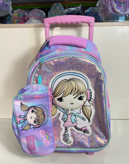 Glossy bird 15 inches 2in1 trolley set