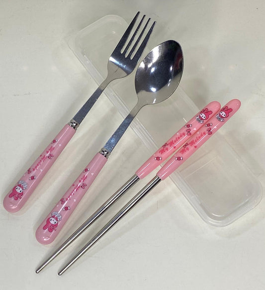 Spoon fork and chopsticks cutlery set